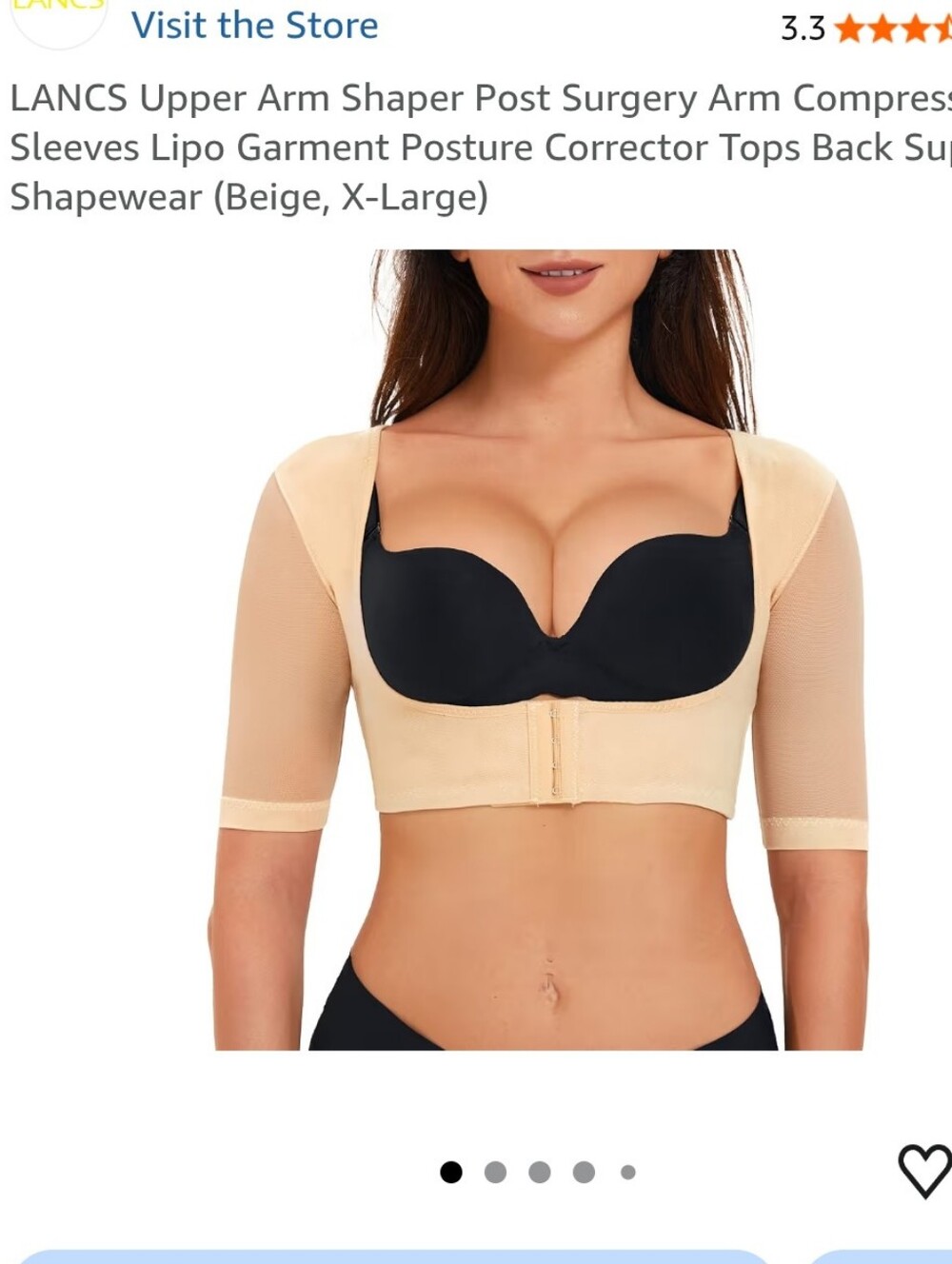 Beige Short Sleeve Post-Surgery Arm Shaper